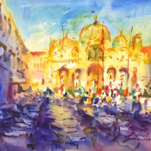 4400 St. Mark's, Venice II, Original Watercolor Painting by Eric Wiegardt AWS-DF, NWS