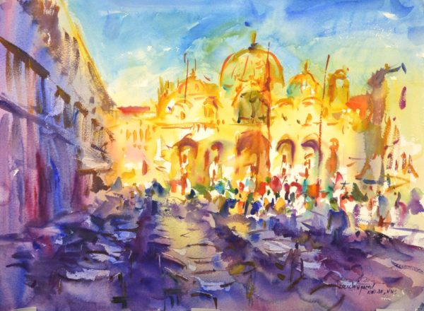 4400 St. Mark's, Venice II, Original Watercolor Painting by Eric Wiegardt AWS-DF, NWS