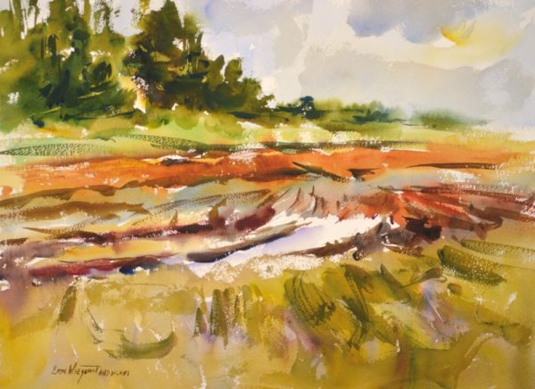 4429 Marshland Rut II, Original Watercolor Painting by Eric Wiegardt AWS-DF, NWS