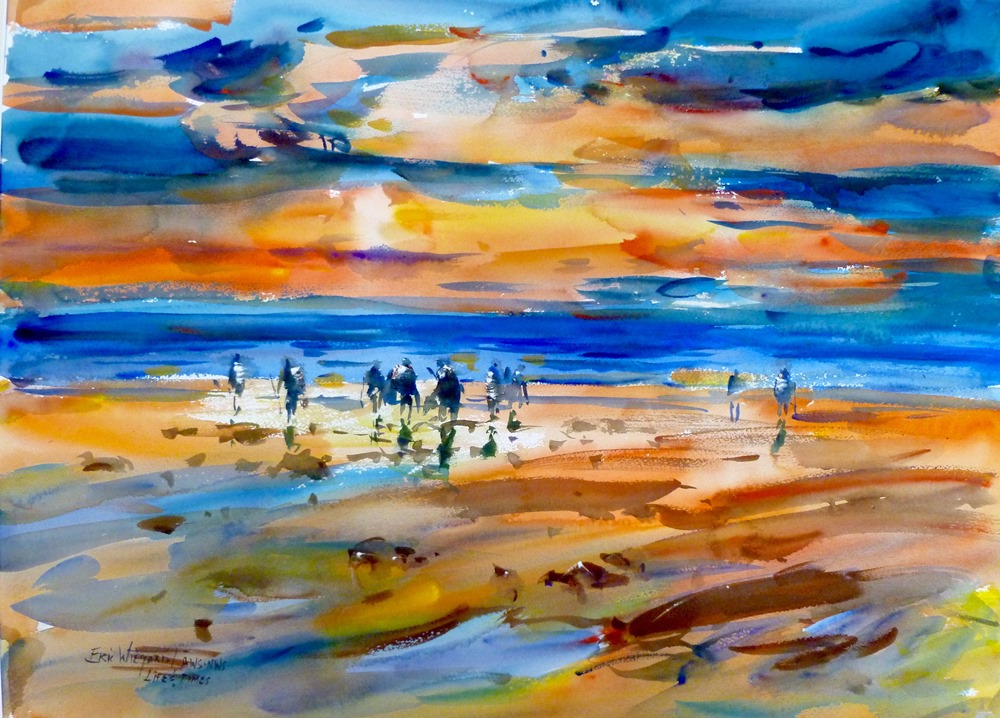Clamdiggers Dream Giclee Watercolor Print by Eric Wiegardt AWS - DF, NWS