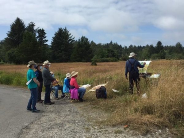 Eric Wiegardt AWS-DF, NWS teaching a Plein Air Watercolor Workshop