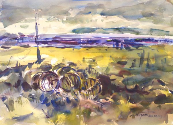4312 Oyster Tubs, Soft Light, Original Watercolor Painting by Eric Wiegardt AWS-DF, NWS