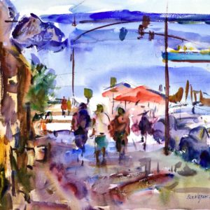 4504 Astoria Afternoon, Original watercolor Painting by Eric Wiegardt AWS-DF, NWS