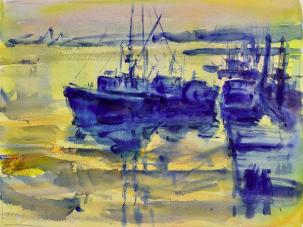 4528 Salmon Run, Original Watercolor Painting by Eric Wiegardt AWS-DF, NWS