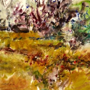 4530 Remnant of Spring, Original Masa Watercolor Painting by Eric Wiegardt AWS-DF, NWS