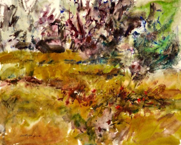 4530 Remnant of Spring, Original Masa Watercolor Painting by Eric Wiegardt AWS-DF, NWS