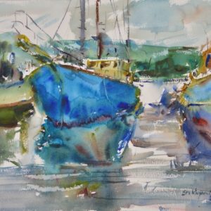 4535 Ilwaco Port, Original Watercolor Painting by Eric Wiegardt AWS-DF, NWS