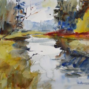 4539 Klipsan Estuary, Original Watercolor Painting by Eric Wiegardt AWS-DF, NWS