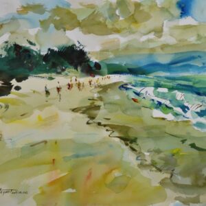 4542 Kailua Beach, Original Watercolor Painting by Eric Wiegardt AWS-DF. NWS