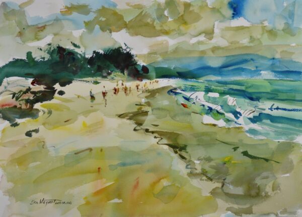 4542 Kailua Beach, Original Watercolor Painting by Eric Wiegardt AWS-DF. NWS