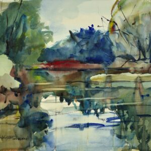 4548 Wetland Twilight, Original Watercolor Painting by Eric Wiegardt AWS-DF, NWS