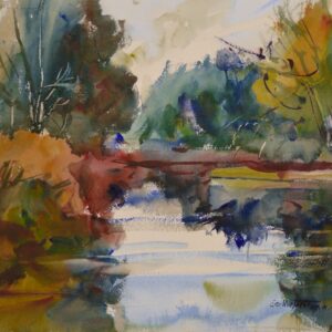 4549 Wetland Silence, Original Watercolor Painting by Eric Wiegardt AWS-DF, NWS