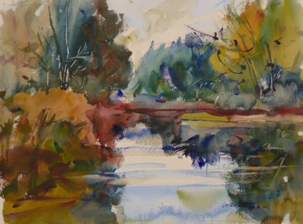 4549 Wetland Silence, Original Watercolor Painting by Eric Wiegardt AWS-DF, NWS