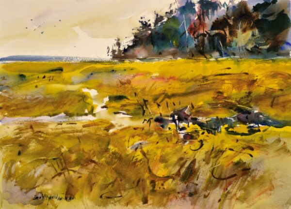 4552 Marshland Amber, Original Watercolor Painting by Eric Wiegardt AWS-DF, NWS