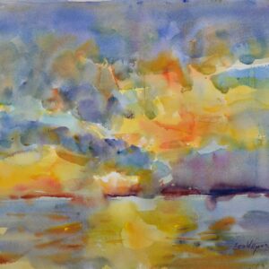 4555 Willapa Sun Burst, Original Watercolor Painting by Eric Wiegardt AWS-DF, NWS