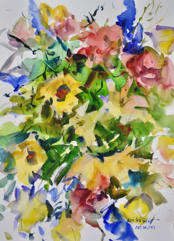 4563 Wedding Flowers, Original Watercolor Painting by Eric Wiegardt AWS-DF, NWS
