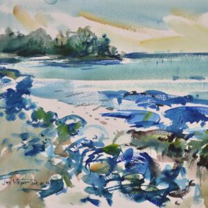 4570 Chinook Estuary II, Original Watercolor Painting by Eric Wiegardt AWS-DF, NWS