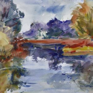 4553 Reflections on 227th, Original Watercolor Painting by Eric Wiegardt, AWS-DF, NWS
