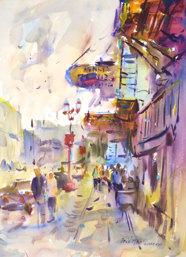 4363 Chinatown Portland II, Original Watercolor Painting by Eric Wiegardt AWS-DF, NWS