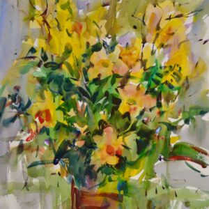 4541 Daffodils, Original Watercolor Painting by Eric Wiegardt, AWS-DF, NWS