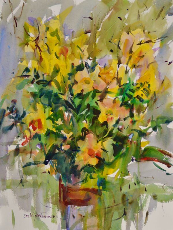 4541 Daffodils, Original Watercolor Painting by Eric Wiegardt, AWS-DF, NWS