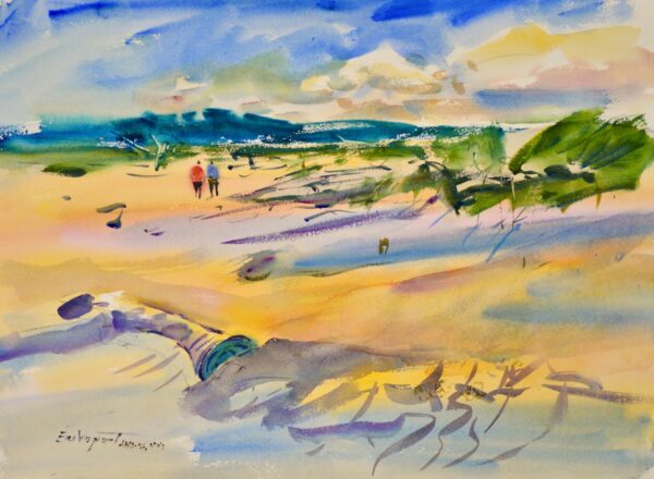 4581 Benson Beach, Original Watercolor Painting by Eric Wiegardt AWS-DF, NWS