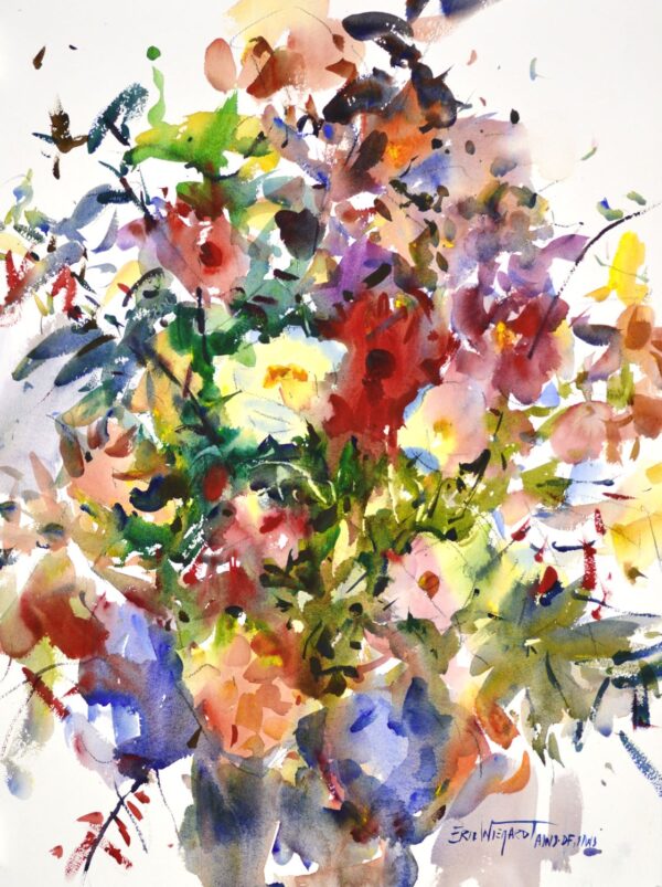 4583 Fresh Dahlias, Original Watercolor Painting by Eric Wiegardt AWS-DF, NWS