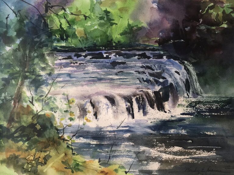 Sweet Creek Falls, Oregon, Original Watercolor Painting by Wendy Dame