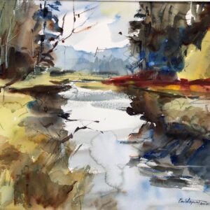 2023-04 Demo Wetland, Original Watercolor Painting by Eric Wiegardt AWS-DF, NWS