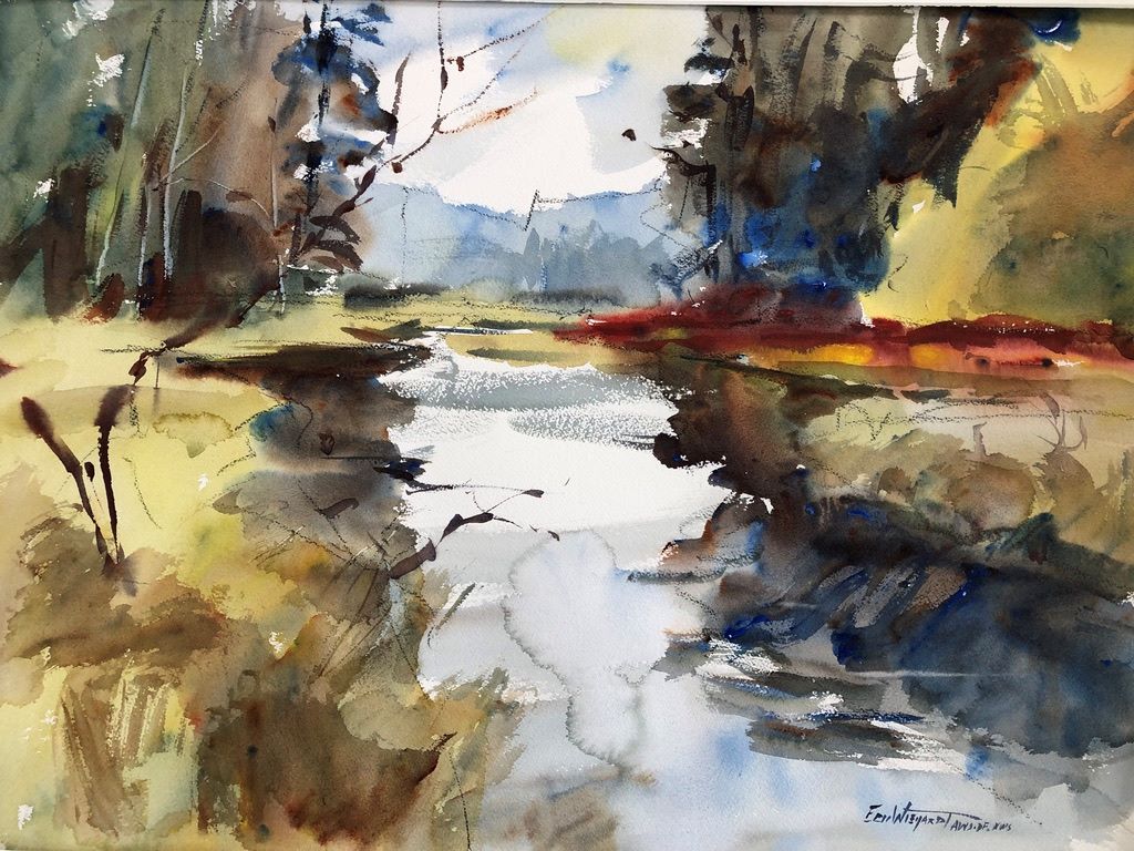 2023-04 Demo Wetland, Original Watercolor Painting by Eric Wiegardt AWS-DF, NWS