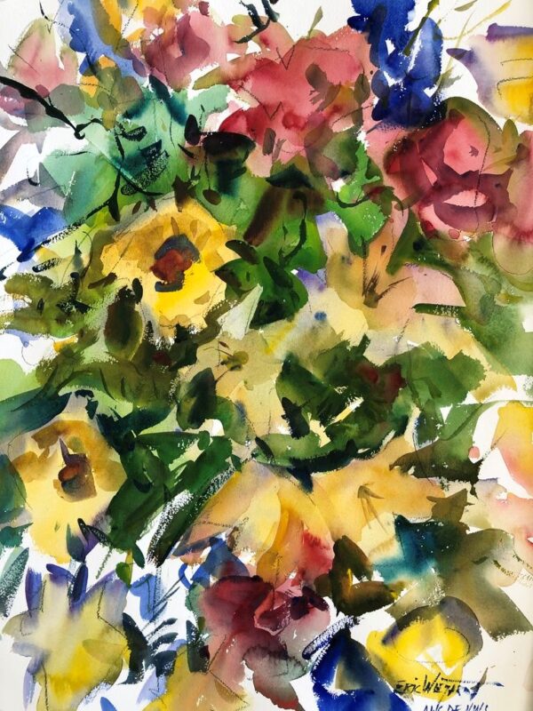2023-05 PAL Floral, Original Watercolor Painting by Eric Wiegardt AWS-DF, NWS