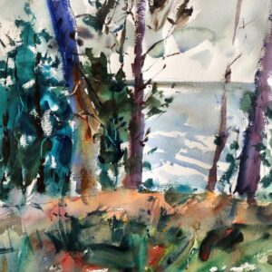 2023-08 Demo North Head Woodland, Original Watercolor Painting by Eric Wiegardt AWS-DF, NWS