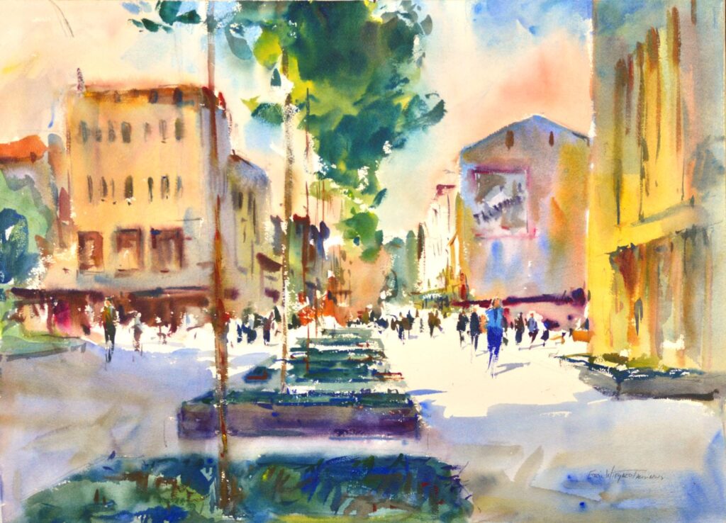 2477 Plovdiv, Bulgaria, Original Watercolor Painting by Eric Wiegardt AWS-DF, NWS