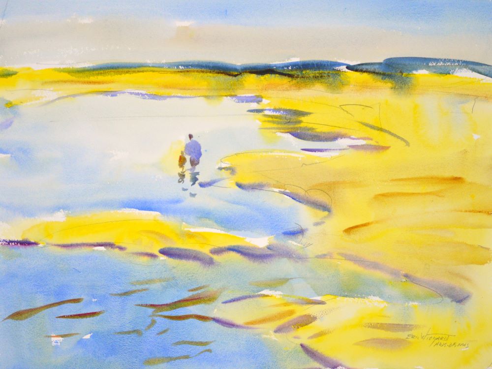 4377 July Tidal Pools, Original Watercolor Painting by Eric Wiegardt AWS-DF, NWS