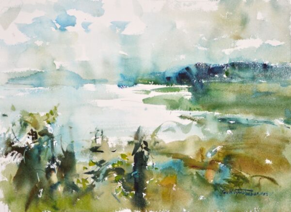 4592 From My Duck Blind, Original Watercolor Painting by Eric Wiegardt AWS-DF, NWS