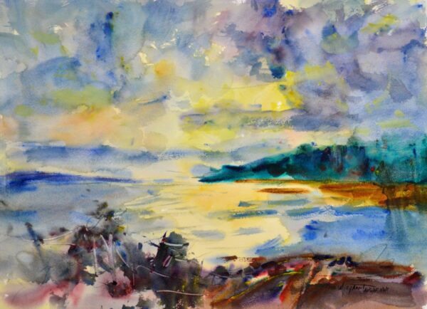 4605 December Morning, Original Watercolor Painting by Eric Wiegardt AWS-DF, NWS