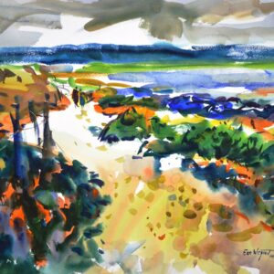 4701 Asilomar Dunes, original watercolor painting by Eric Wiegardt