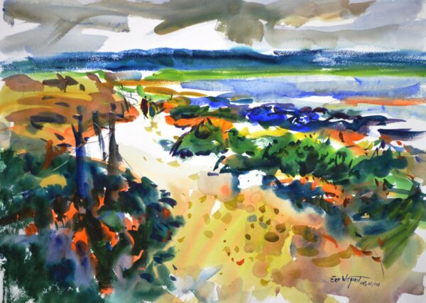 4701 Asilomar Dunes, original watercolor painting by Eric Wiegardt